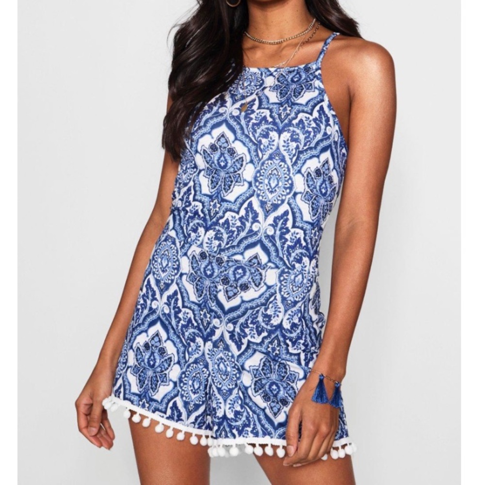 Fashion nova blue romper